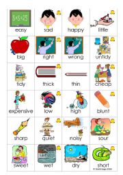 Opposites or Antonym Loopcards: 36 domino type cards with full instructions. (reuploaded after corrections)