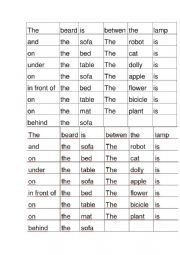 English Worksheet: prepositions of place