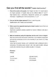 English Worksheet: Puzzle