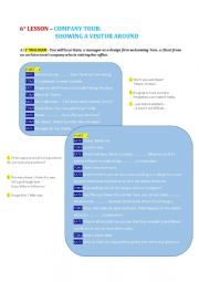 English Worksheet: Showing Around your company