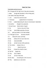 English Worksheet: SIMPLE PAST CONTRIBUTION