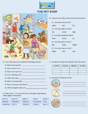 English Worksheet: The pet shop