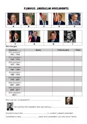 English Worksheet: American former presidents