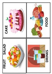 English Worksheet: FOOD FLASH CARDS 1/2