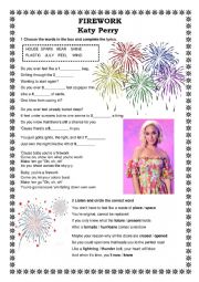 English Worksheet: Katy Perry: Firework