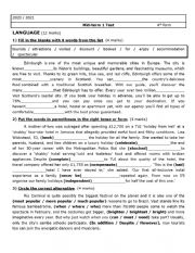 English Worksheet: 4th form mid term 1 test 