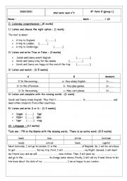 mid term english test n 1