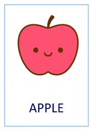 English Worksheet: cute FRUITS flashcards for ESL 