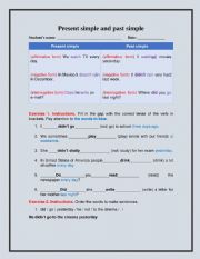 English Worksheet: Present and past simple