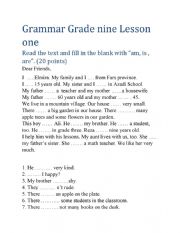 English Worksheet: Grammar (to be verbs)
