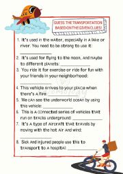 English Worksheet: Vehicle