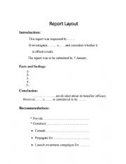 English Worksheet: report layout