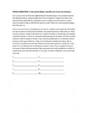 English Worksheet: Error correction worksheet