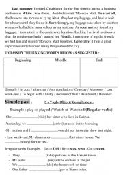 Review of linking words & Simple past