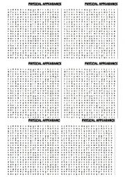 English Worksheet: Appearance wordsearch