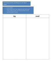 English Worksheet: animal big or small