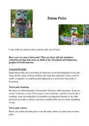English Worksheet: Totem poles