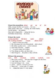 English Worksheet: HOUSEHOLD CHORES