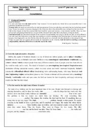 English Worksheet: remedial work