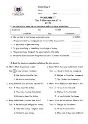 English Worksheet: Have to / has to