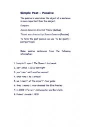 English Worksheet: Simple Past Passive