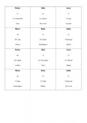 English Worksheet: Find your twin !