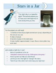 English Worksheet: Science: Stars in a jar