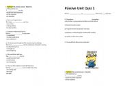 English Worksheet: Passive short quiz