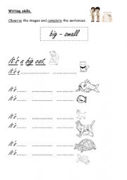 English Worksheet: Big and small