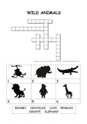 WILD ANIMALS CROSSWORDS