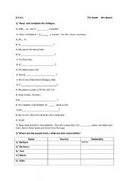 7th grade worksheet