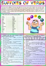 VERB SUFFIXES - basic rules + Ex + KEY