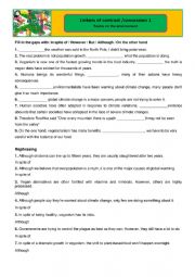 English Worksheet: Linkers - Environment