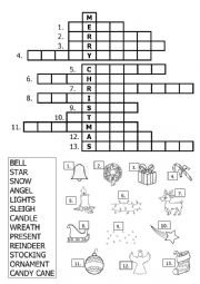 English Worksheet: Christmas crossword