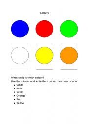 English Worksheet: Colours