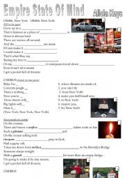 English Worksheet: Empire State of Mind by Alicia Keys