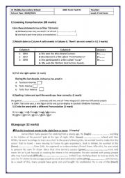 First Form  Mid-term Test 1