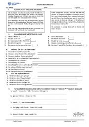 English Worksheet: ENGLISH QUIZ 