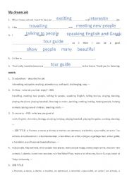 English Worksheet: My dream job - short text for memorizing