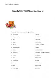English Worksheet: halloween Treats and Tradition 