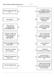 English Worksheet: Rip Van Winkle by Washington Irving match-up exercise