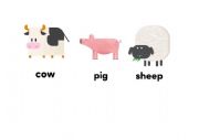 English Worksheet: vocabulary:farm animals and fruit