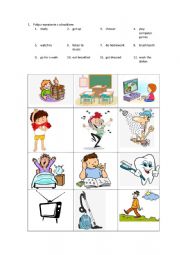 English Worksheet: Everyday activities - short test