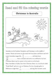 English Worksheet: Christmas in Australia 