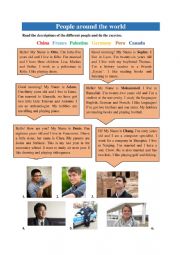 English Worksheet: People around the world