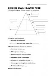 English Worksheet: Healthy food