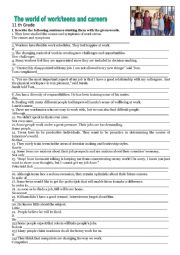 English Worksheet: Rephrasing the world of work