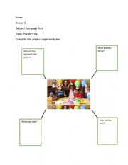 English Worksheet: Graphics Organizer for Story Writing