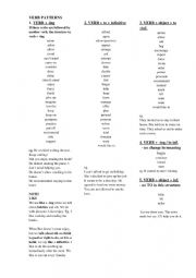 English Worksheet: Verbs followed by the Gerund and Infinitive