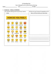 English Worksheet: Feelings and Emojis